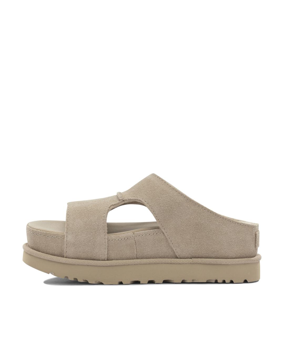 UGG AUSTRALIA Бежевые нубуковые сандалии, фото 3