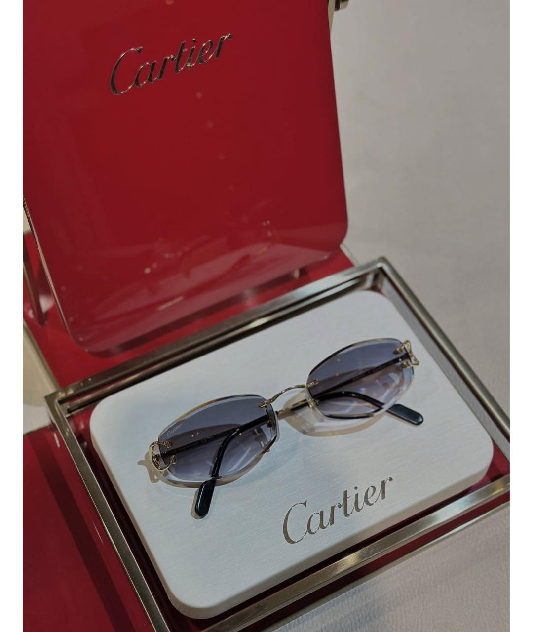 CARTIER Золотые металлические солнцезащитные очки, фото 4