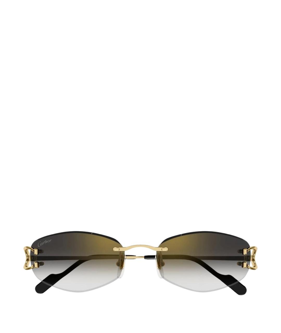 CARTIER Золотые металлические солнцезащитные очки, фото 1