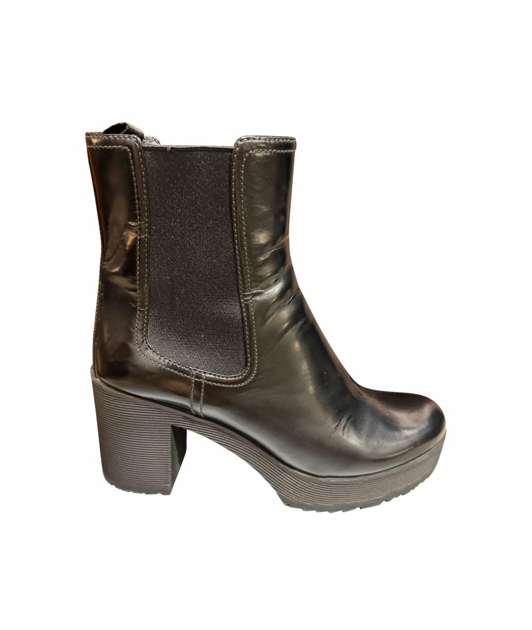 PRADA Черные кожаные полусапоги, фото 1