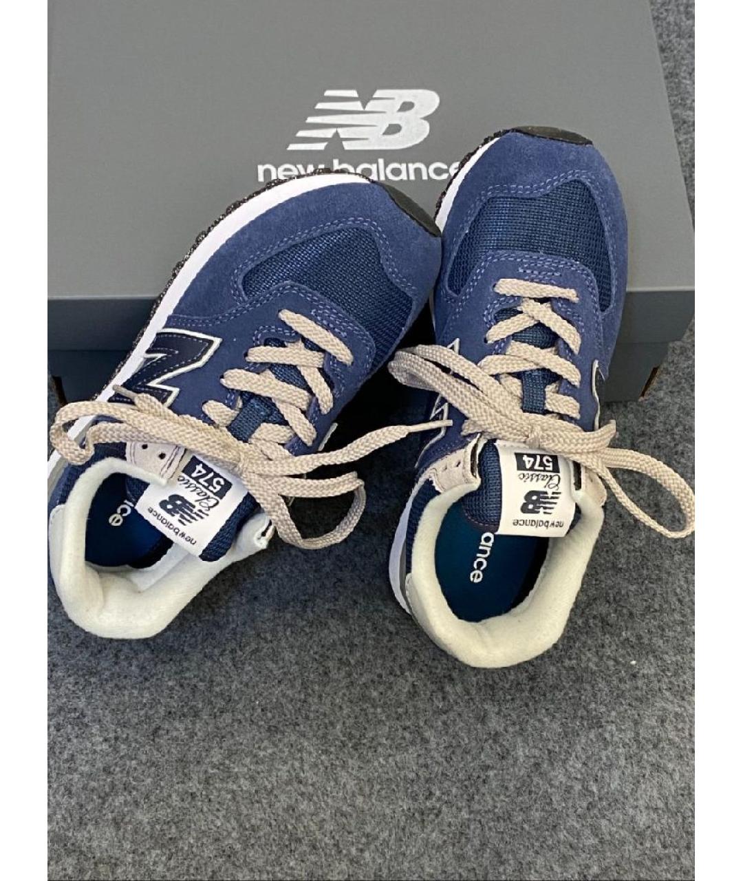 NEW BALANCE Синие замшевые низкие кроссовки / кеды, фото 3