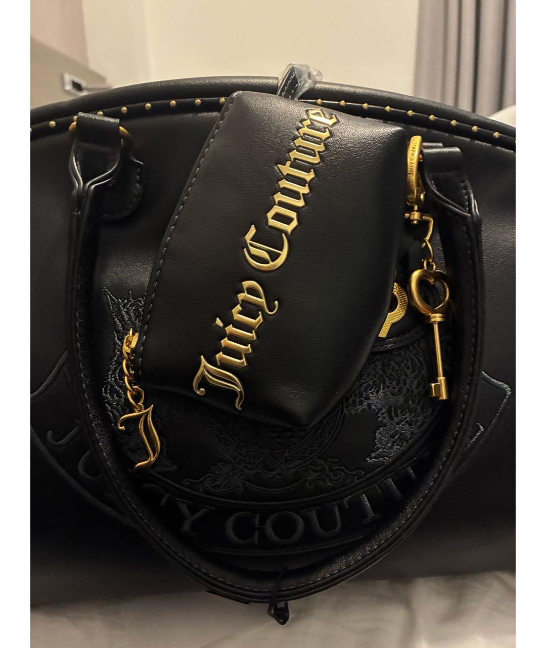 JUICY COUTURE Черная сумка через плечо из искусственной кожи, фото 2