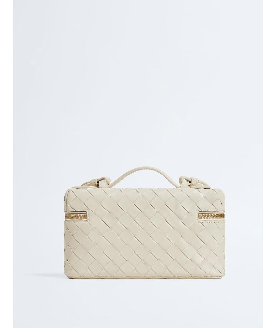 BOTTEGA VENETA Белая кожаная сумка через плечо, фото 5