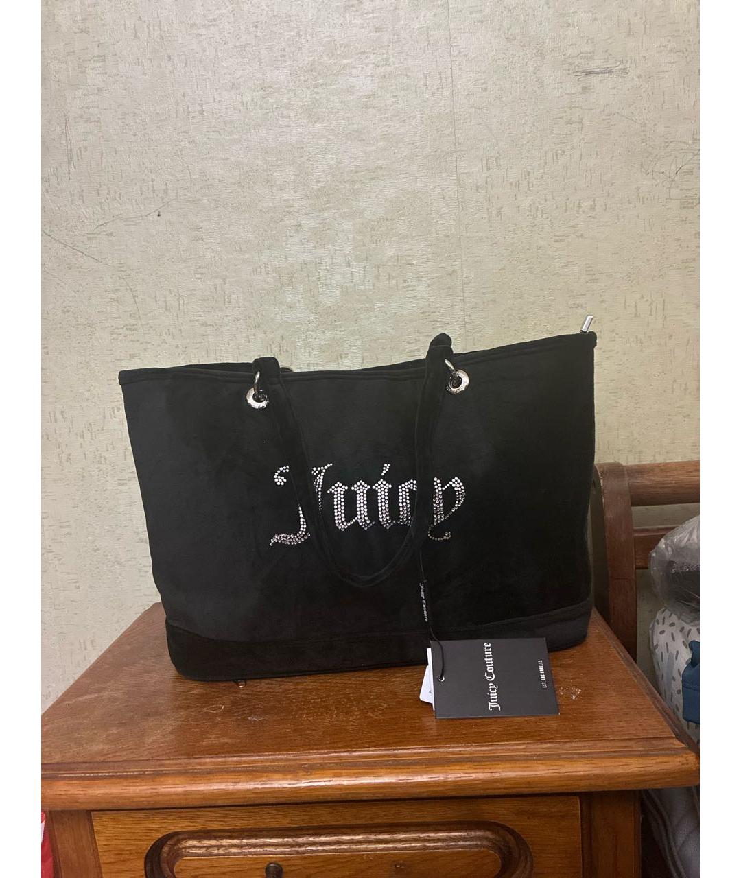 JUICY COUTURE Черная сумка через плечо из искусственной кожи, фото 7