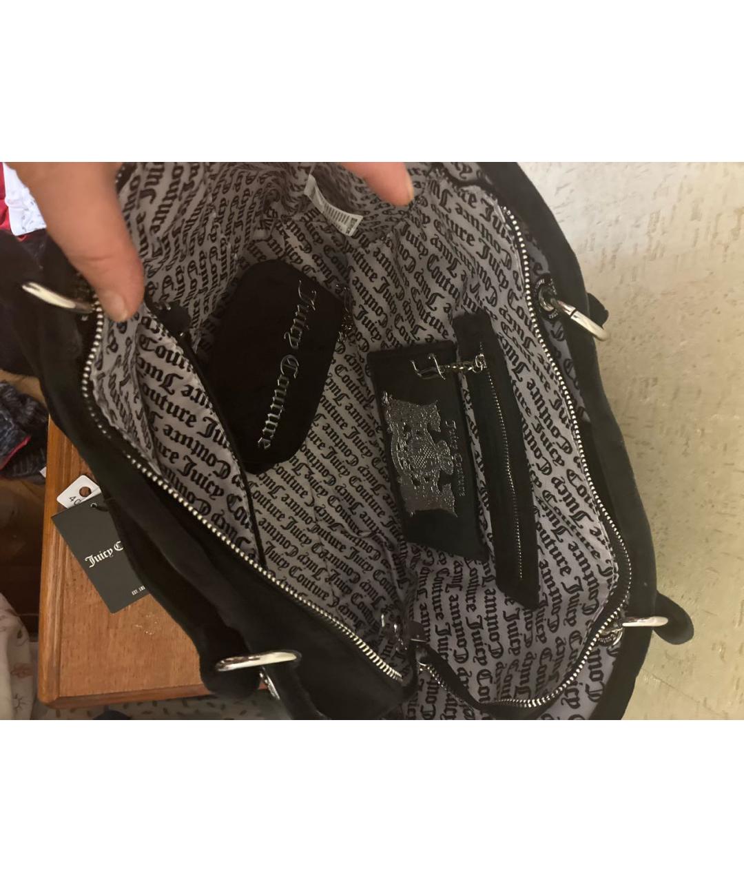 JUICY COUTURE Черная сумка через плечо из искусственной кожи, фото 3
