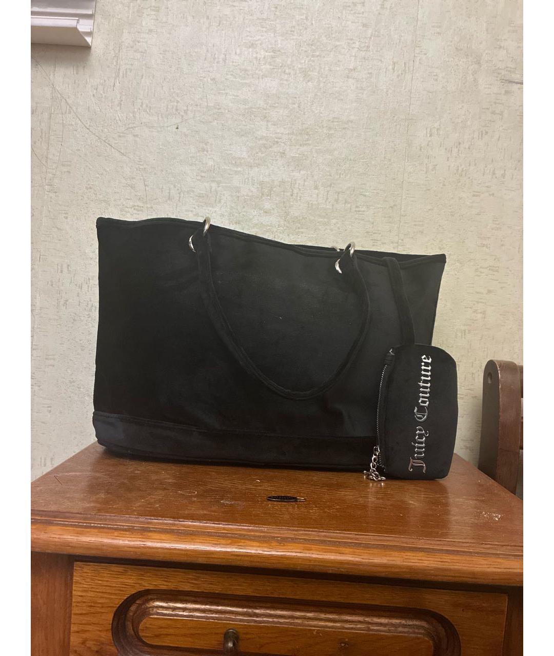 JUICY COUTURE Черная сумка через плечо из искусственной кожи, фото 4