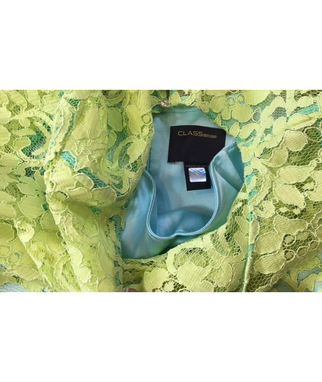 ROBERTO CAVALLI Зеленые вискозное повседневное платье, фото 8