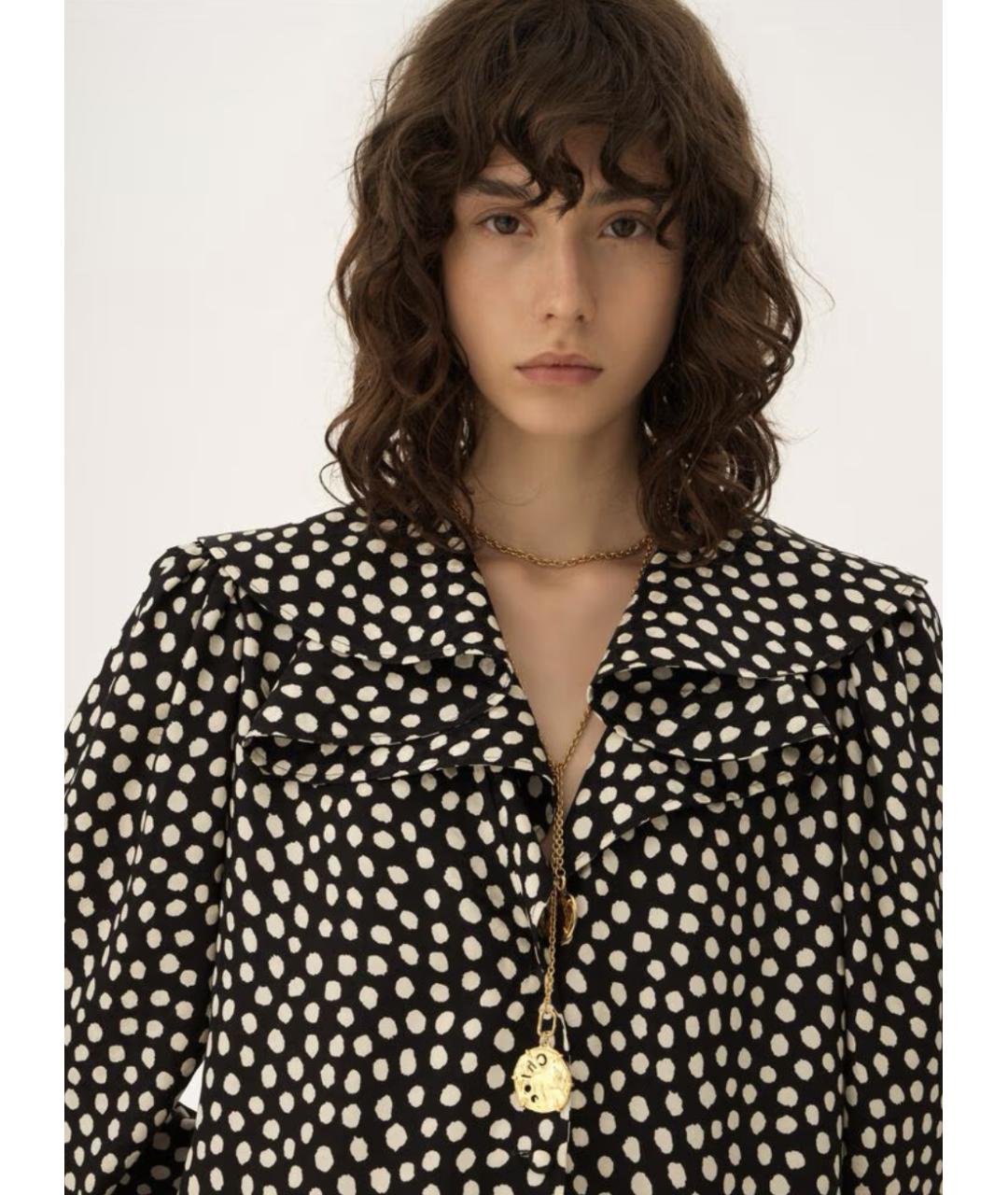 CHLOE Черное шелковое повседневное платье, фото 6