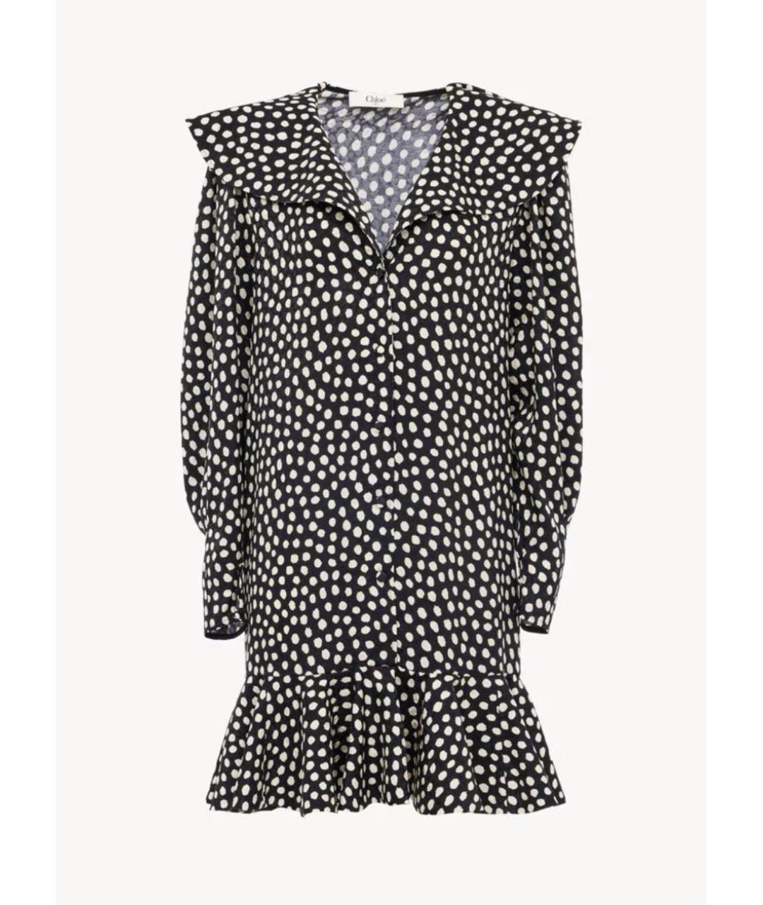 CHLOE Черное шелковое повседневное платье, фото 7