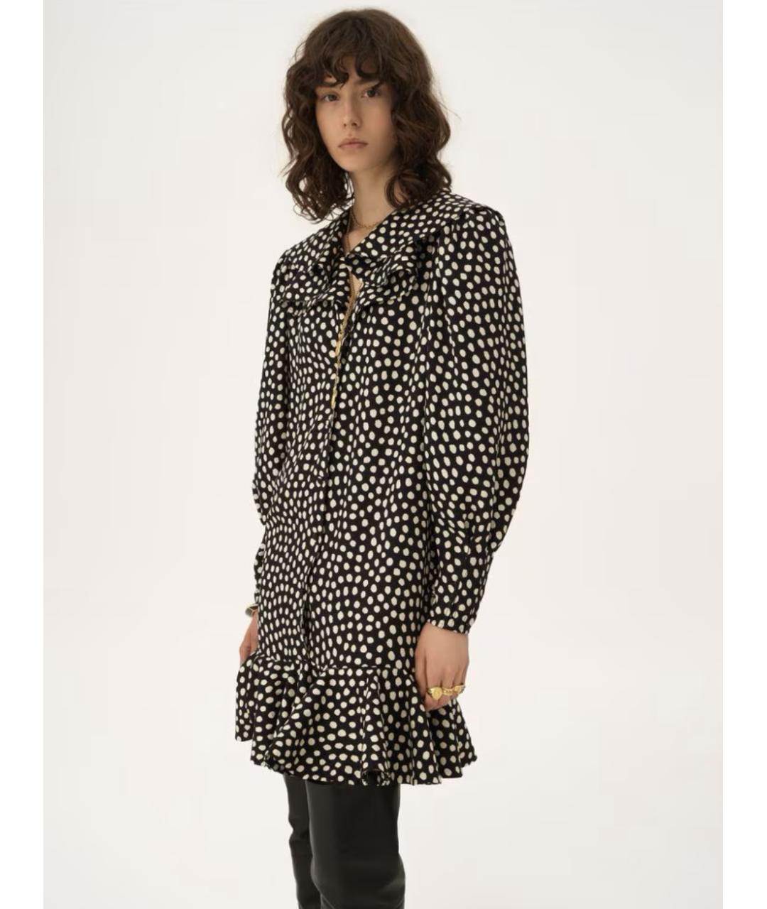 CHLOE Черное шелковое повседневное платье, фото 4