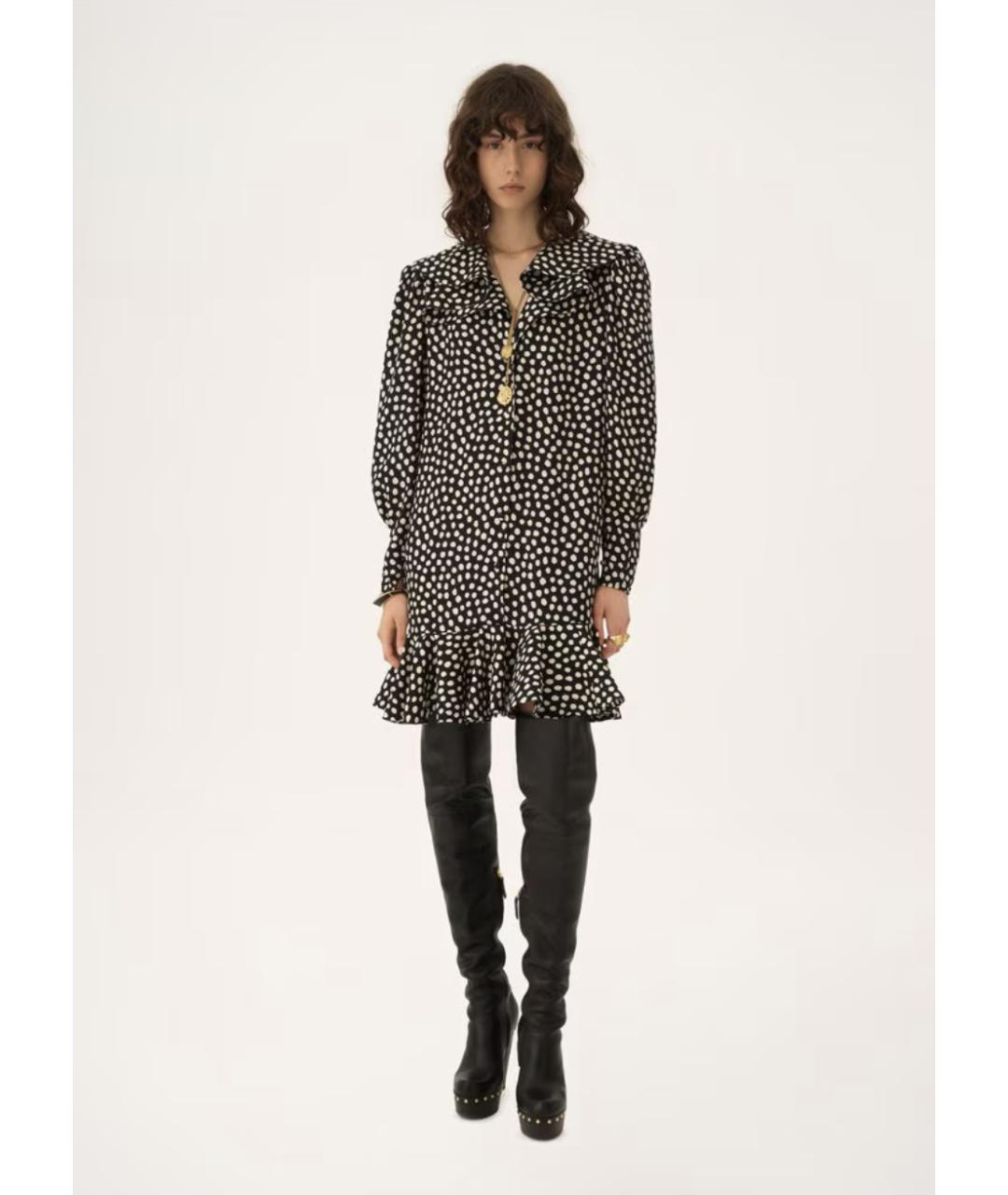 CHLOE Черное шелковое повседневное платье, фото 2