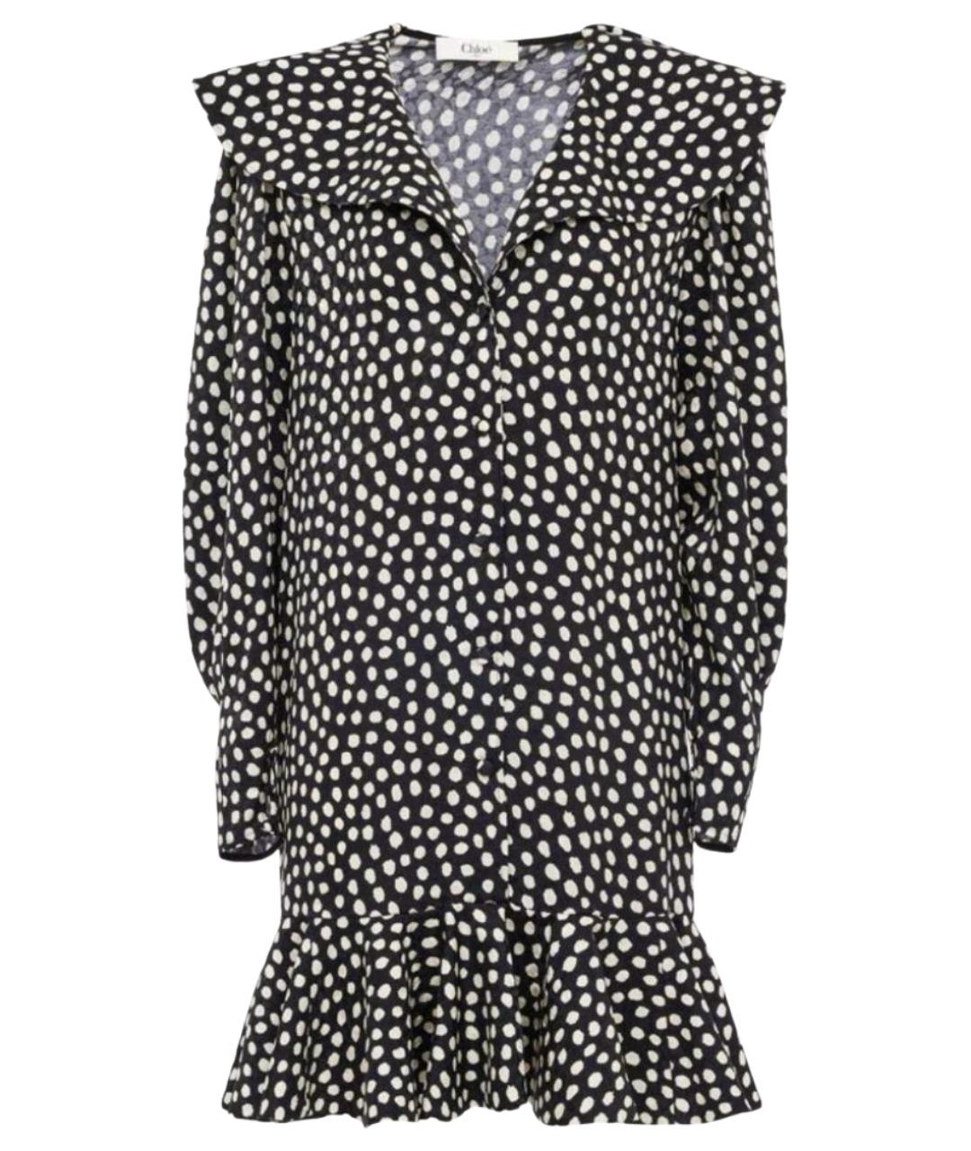 CHLOE Черное шелковое повседневное платье, фото 1