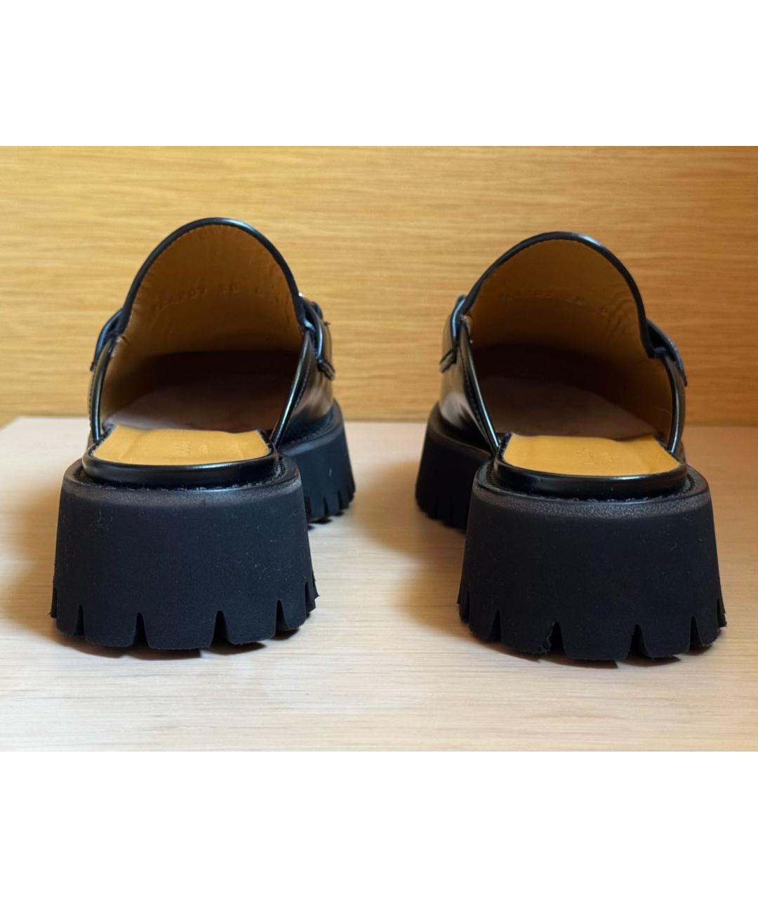 GUCCI Черные кожаные мюли, фото 4