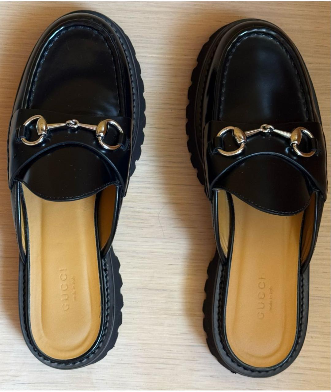 GUCCI Черные кожаные мюли, фото 3