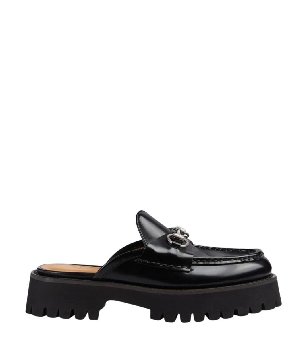 GUCCI Черные кожаные мюли, фото 1