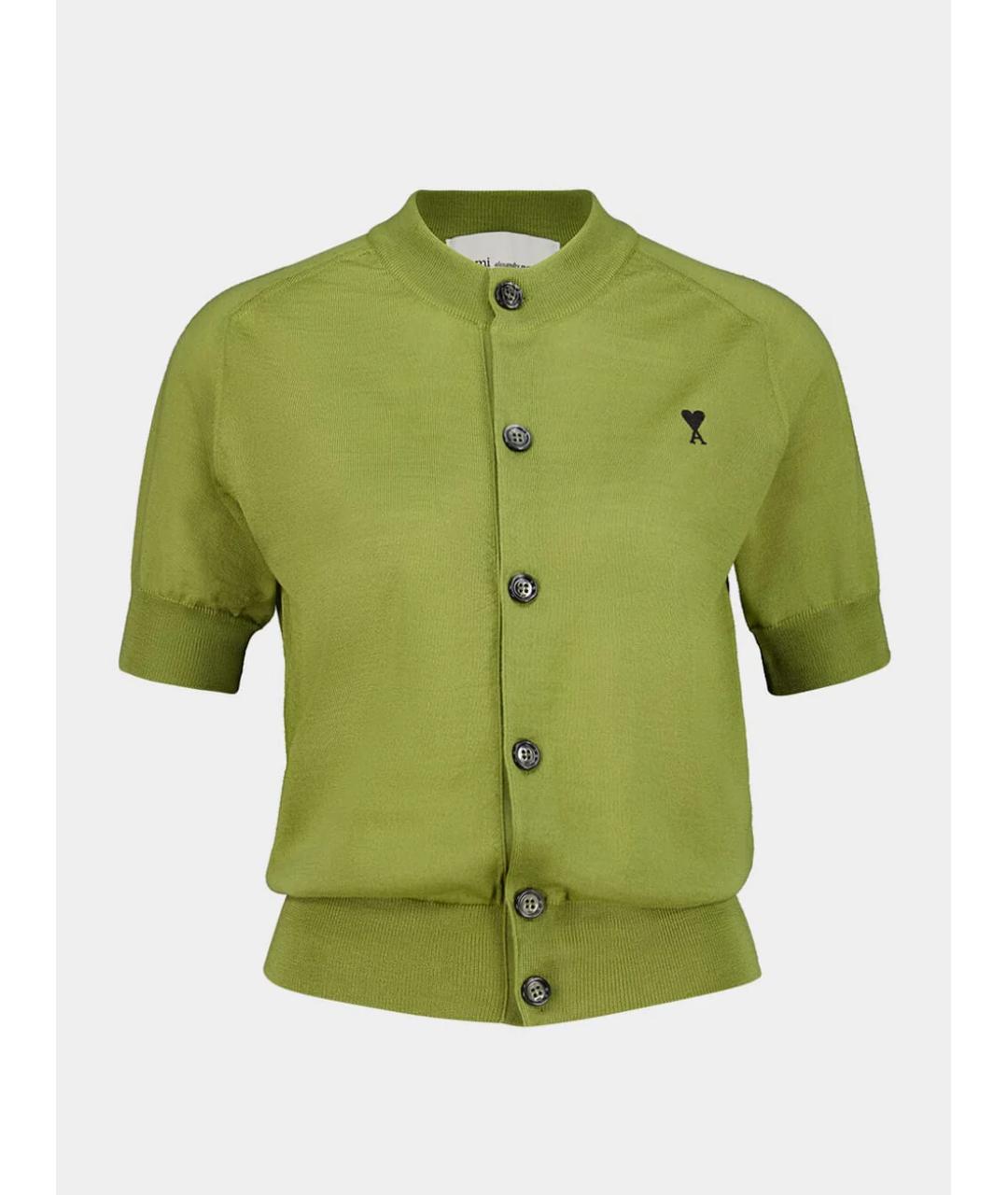 Ami Paris Зеленый шерстяной кардиган, фото 4