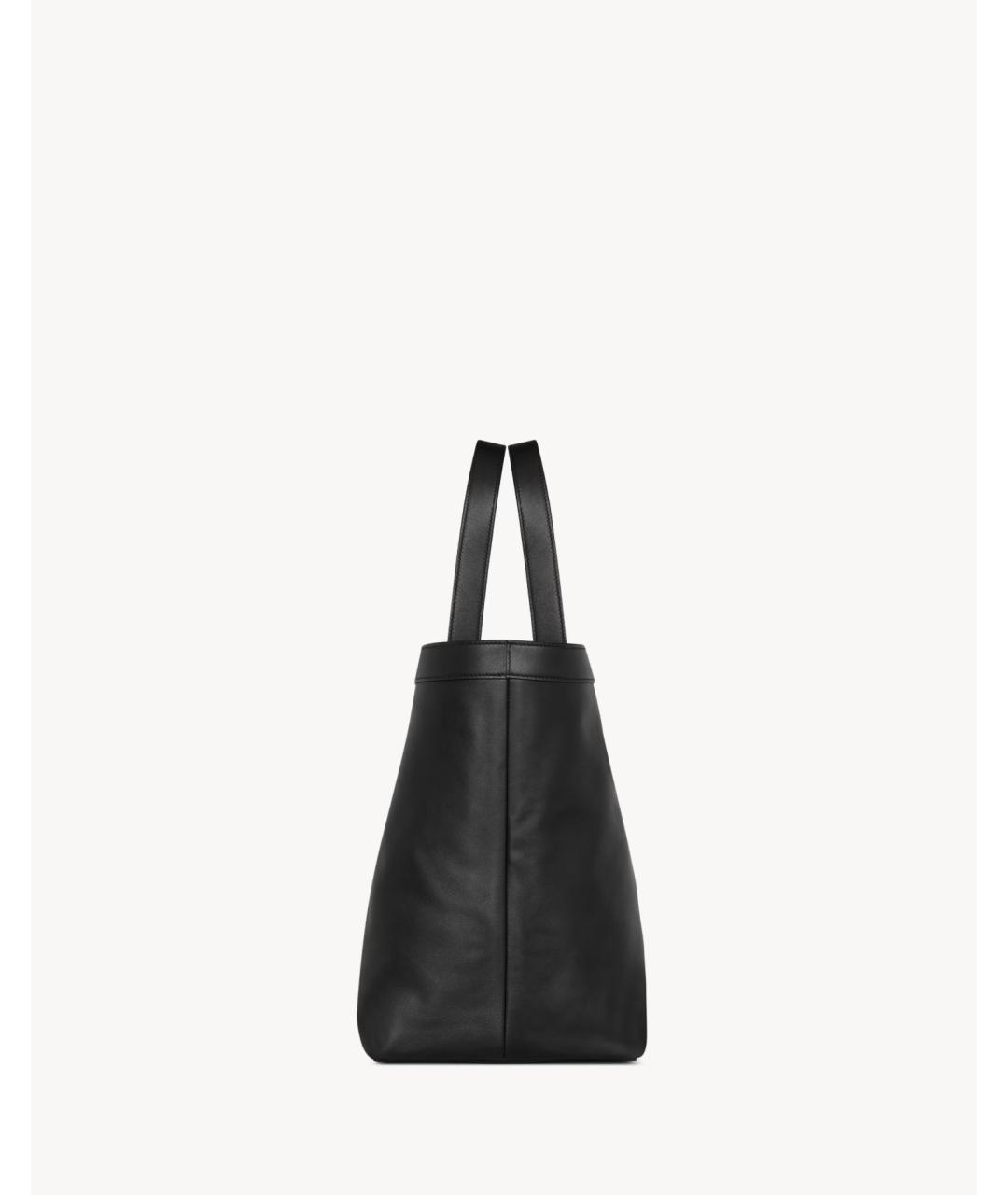 SAINT LAURENT Черная кожаная сумка тоут, фото 4