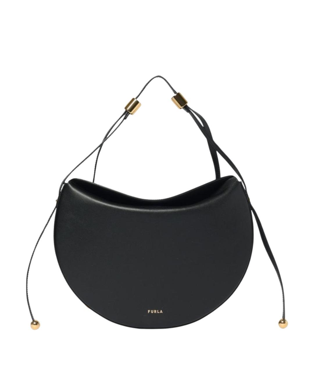 FURLA Черная кожаная сумка с короткими ручками, фото 1