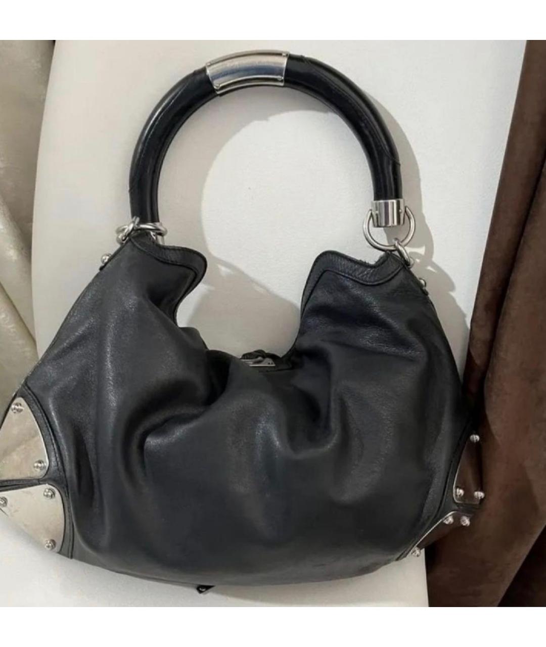 GUCCI Черная кожаная сумка с короткими ручками, фото 4