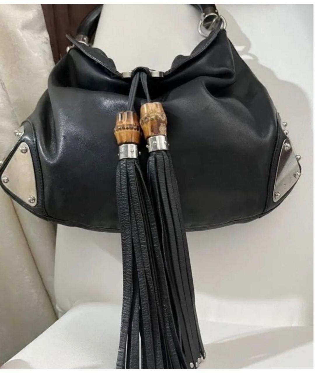 GUCCI Черная кожаная сумка с короткими ручками, фото 2