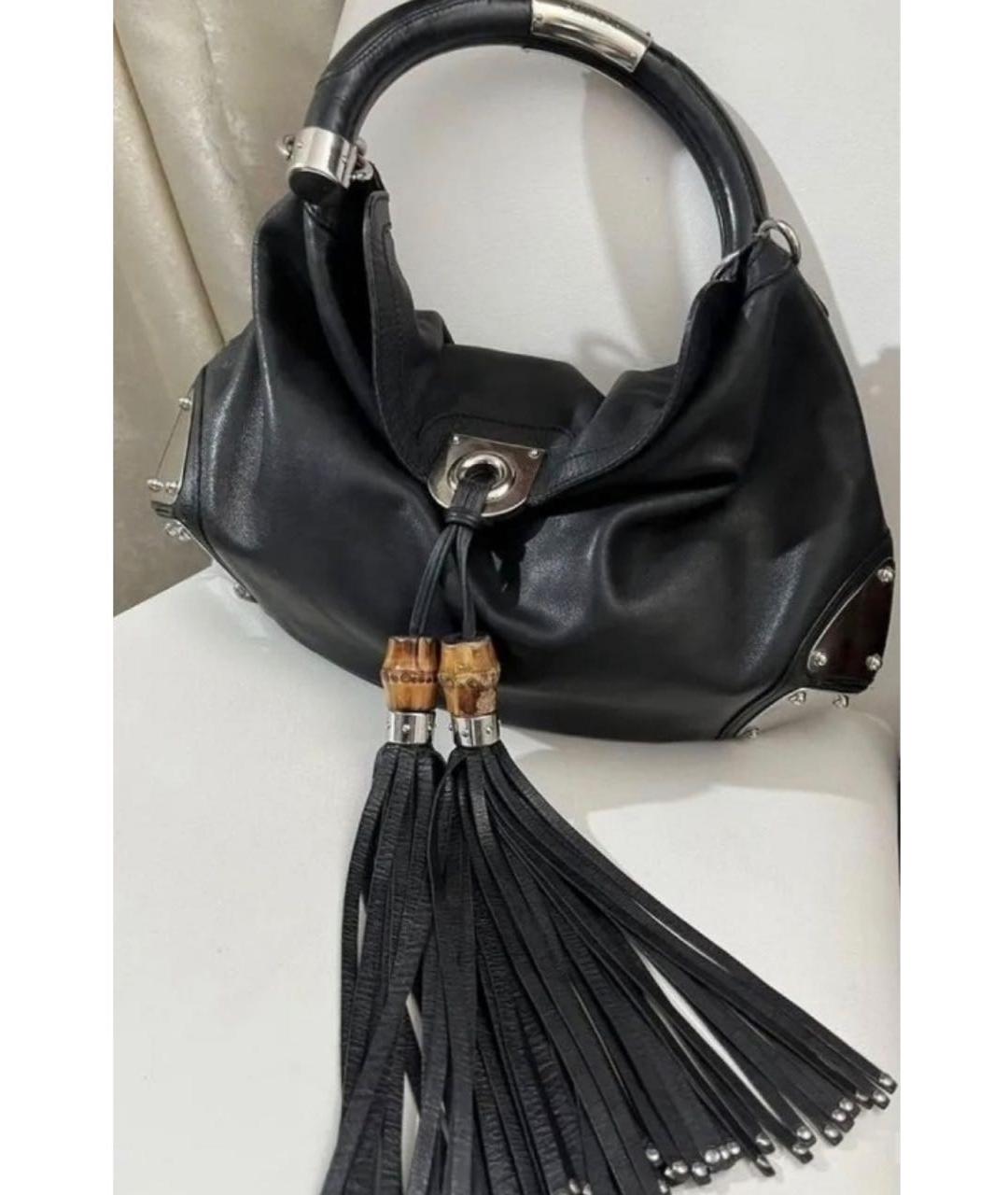 GUCCI Черная кожаная сумка с короткими ручками, фото 3