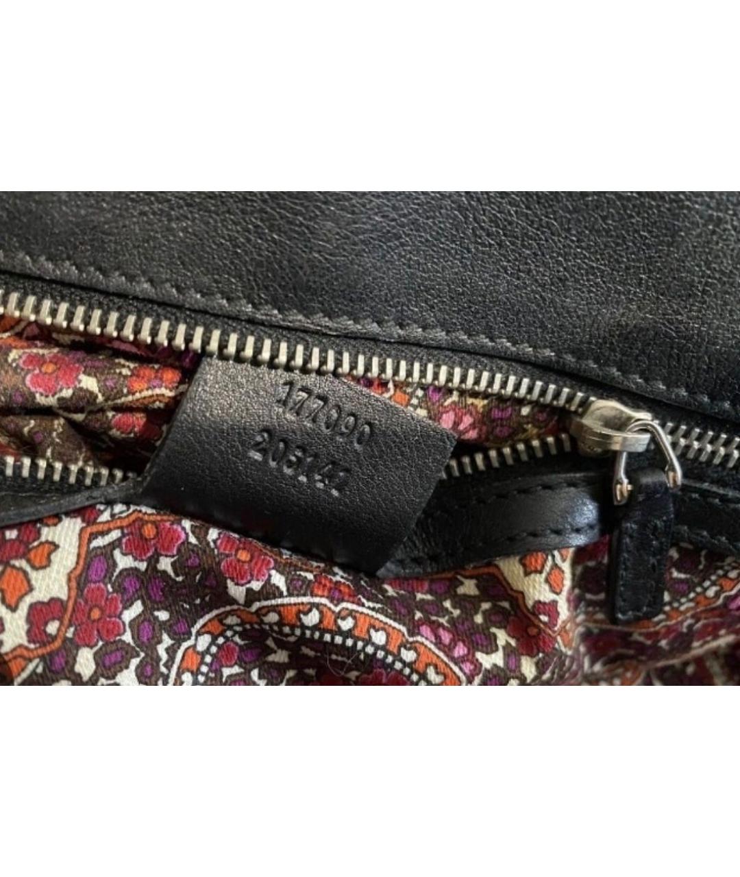 GUCCI Черная кожаная сумка с короткими ручками, фото 5