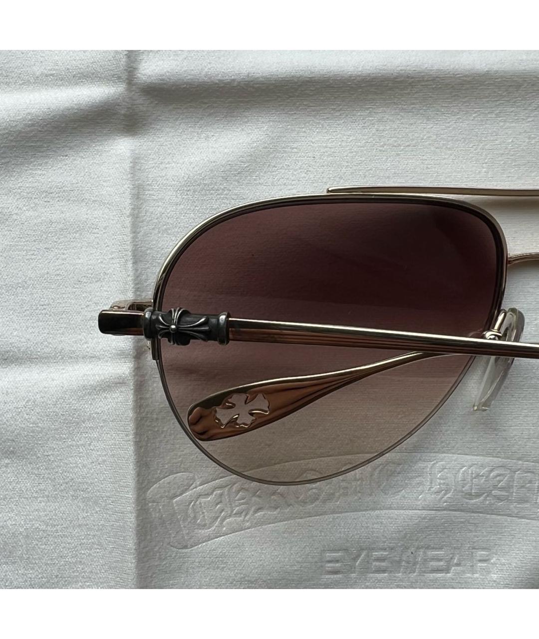 CHROME HEARTS Золотые металлические солнцезащитные очки, фото 4