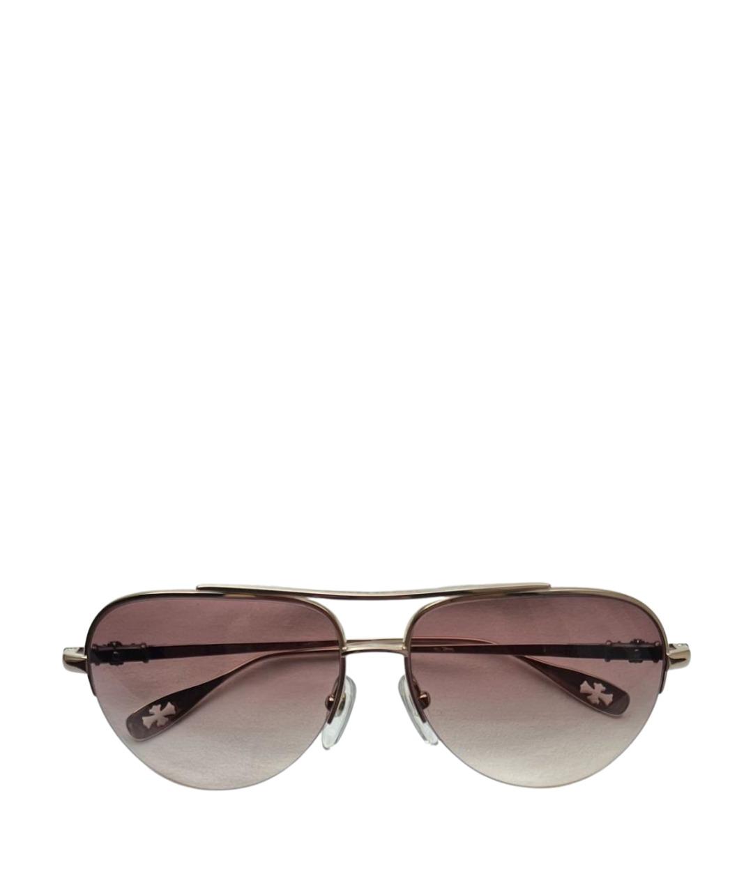 CHROME HEARTS Золотые металлические солнцезащитные очки, фото 1