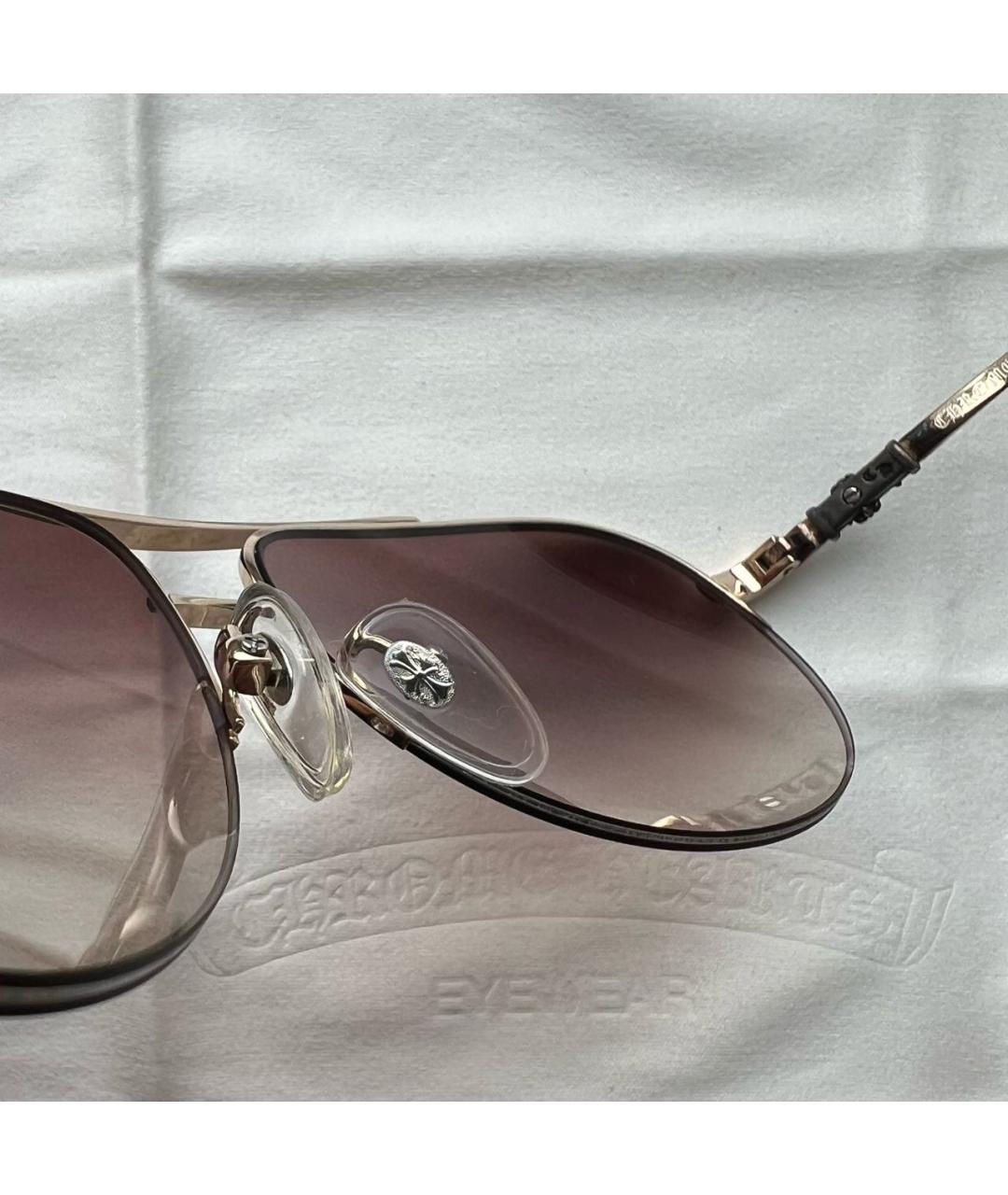 CHROME HEARTS Золотые металлические солнцезащитные очки, фото 6