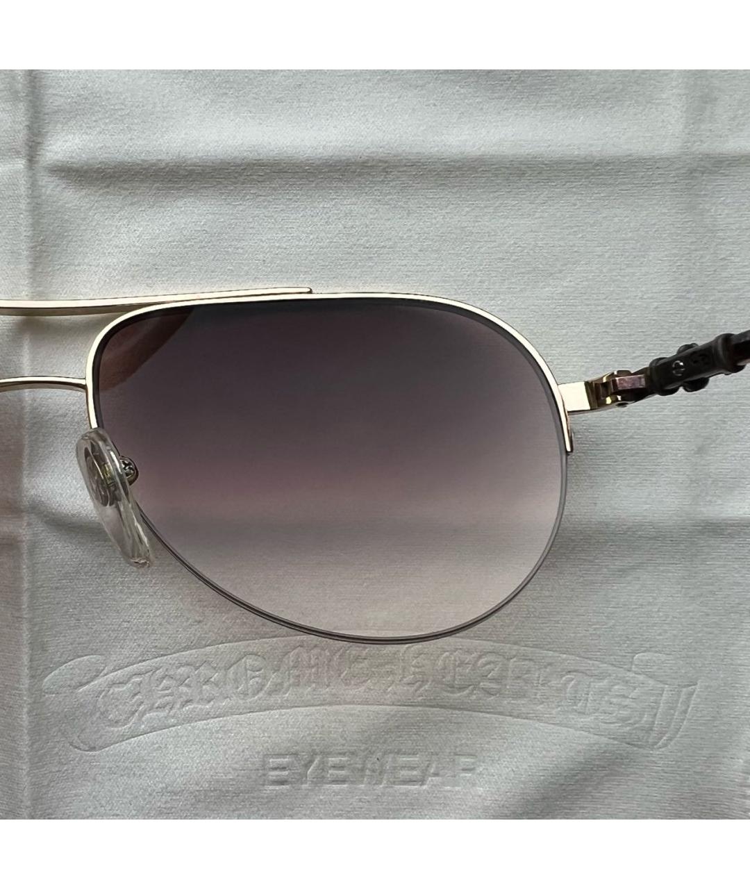 CHROME HEARTS Золотые металлические солнцезащитные очки, фото 5