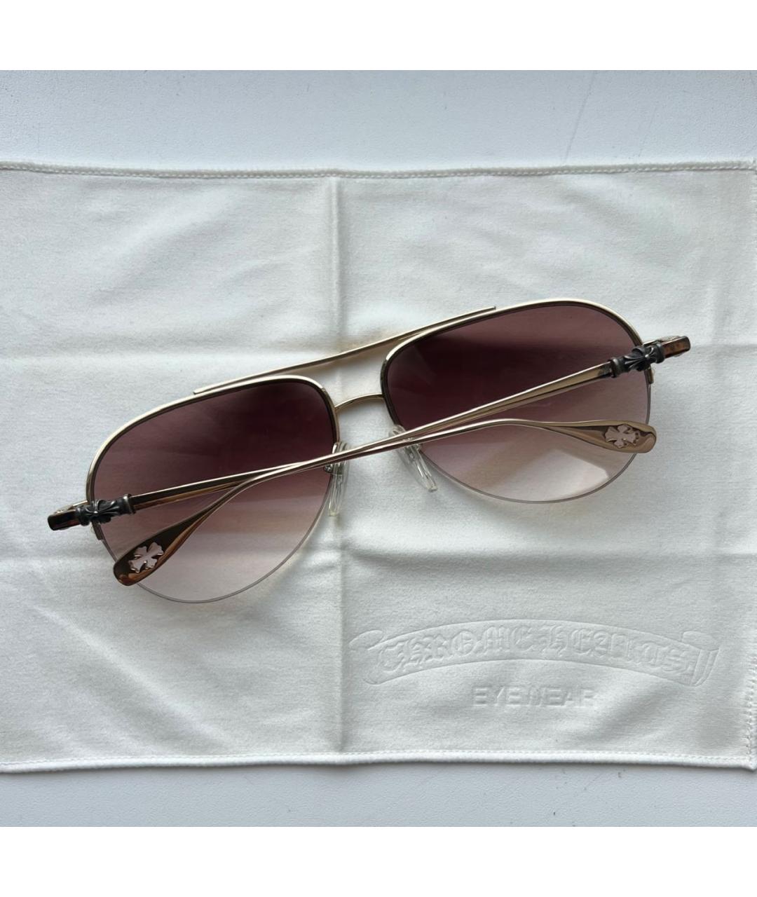 CHROME HEARTS Золотые металлические солнцезащитные очки, фото 2