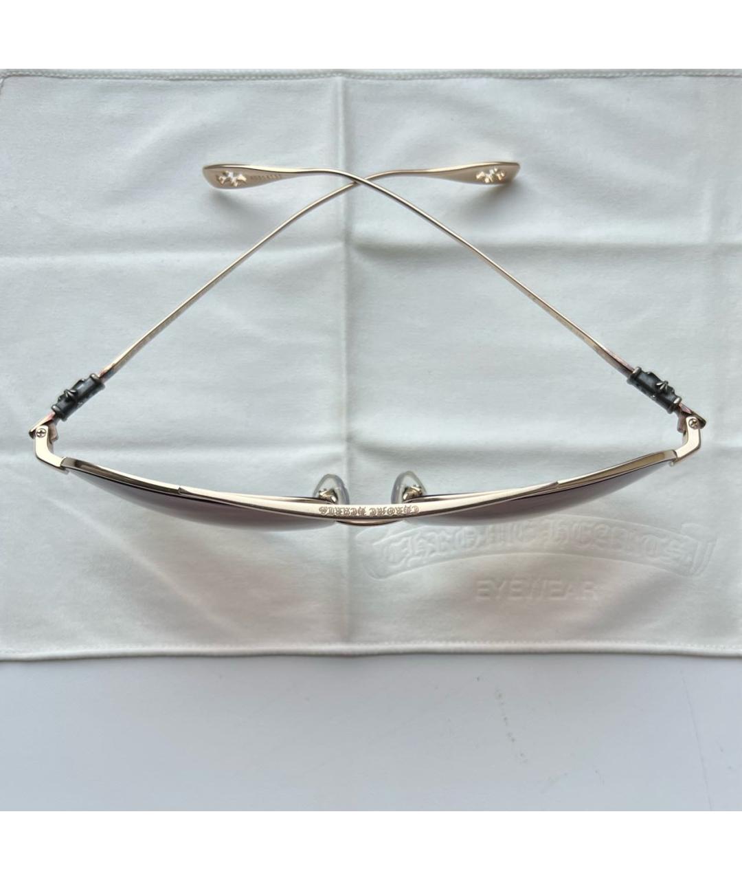 CHROME HEARTS Золотые металлические солнцезащитные очки, фото 3