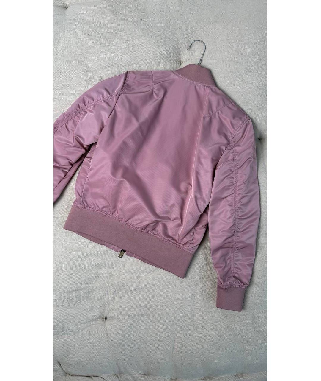 VALENTINO Розовая полиэстеровая куртка, фото 7