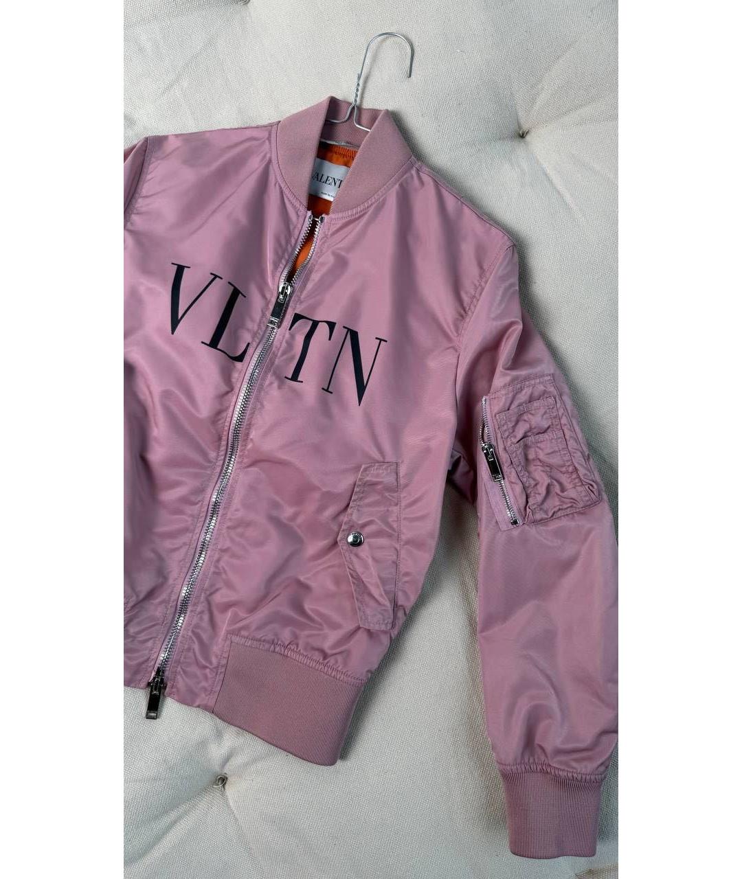 VALENTINO Розовая полиэстеровая куртка, фото 4