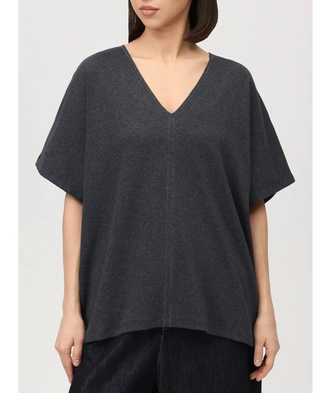 PANICALE Серая хлопковая футболка, фото 4