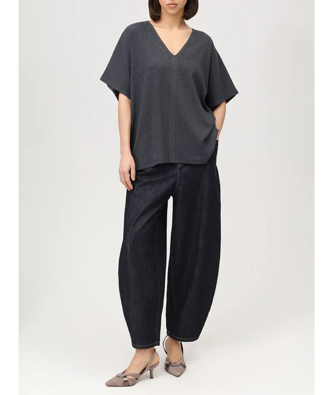 PANICALE Серая хлопковая футболка, фото 2