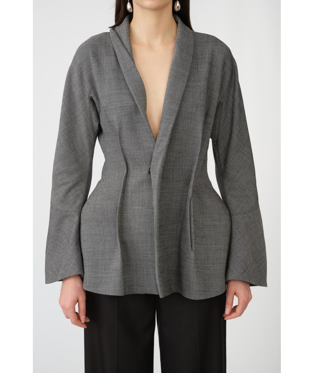 MAGDA BUTRYM Серый шерстяной жакет/пиджак, фото 10