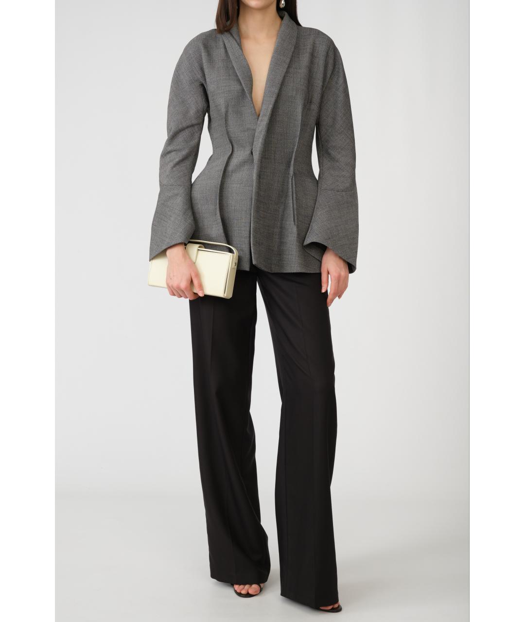 MAGDA BUTRYM Серый шерстяной жакет/пиджак, фото 8