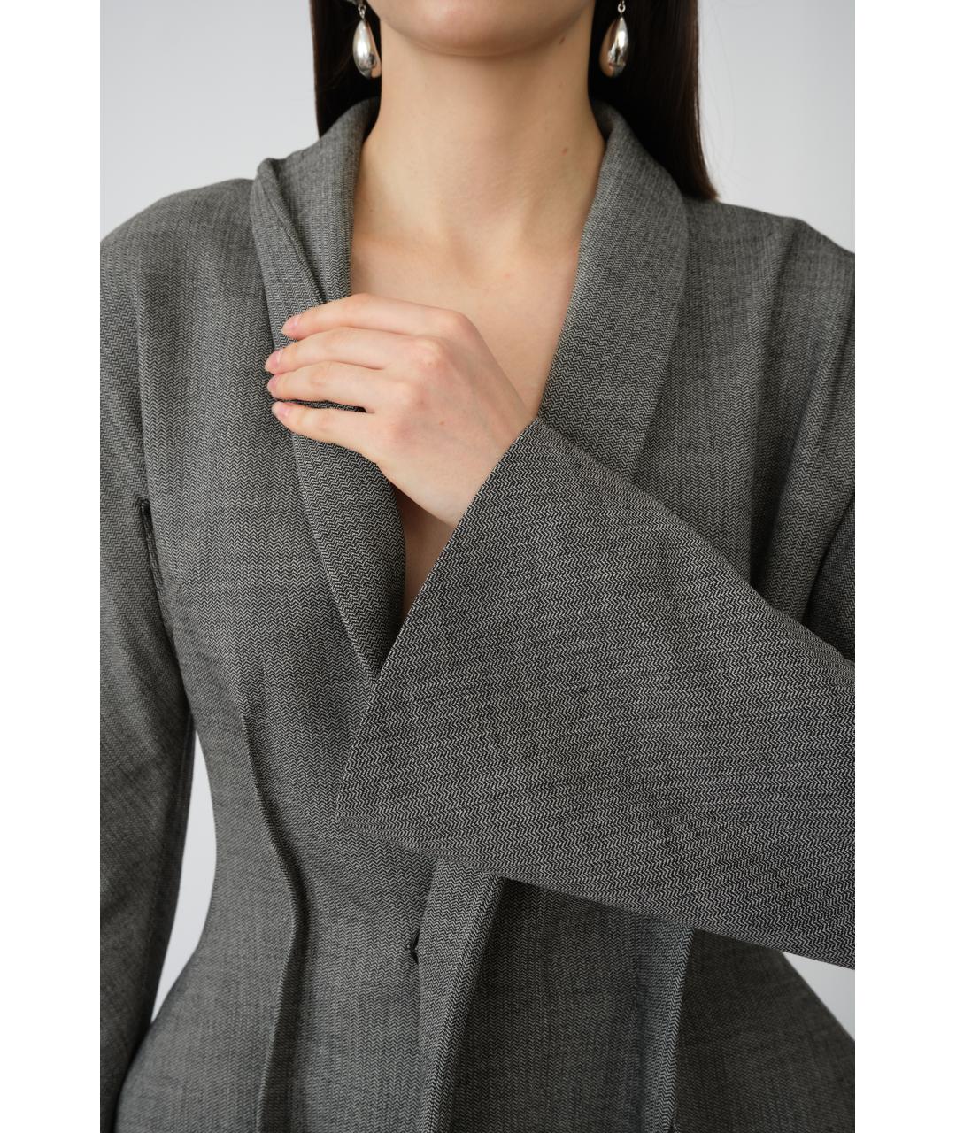 MAGDA BUTRYM Серый шерстяной жакет/пиджак, фото 6