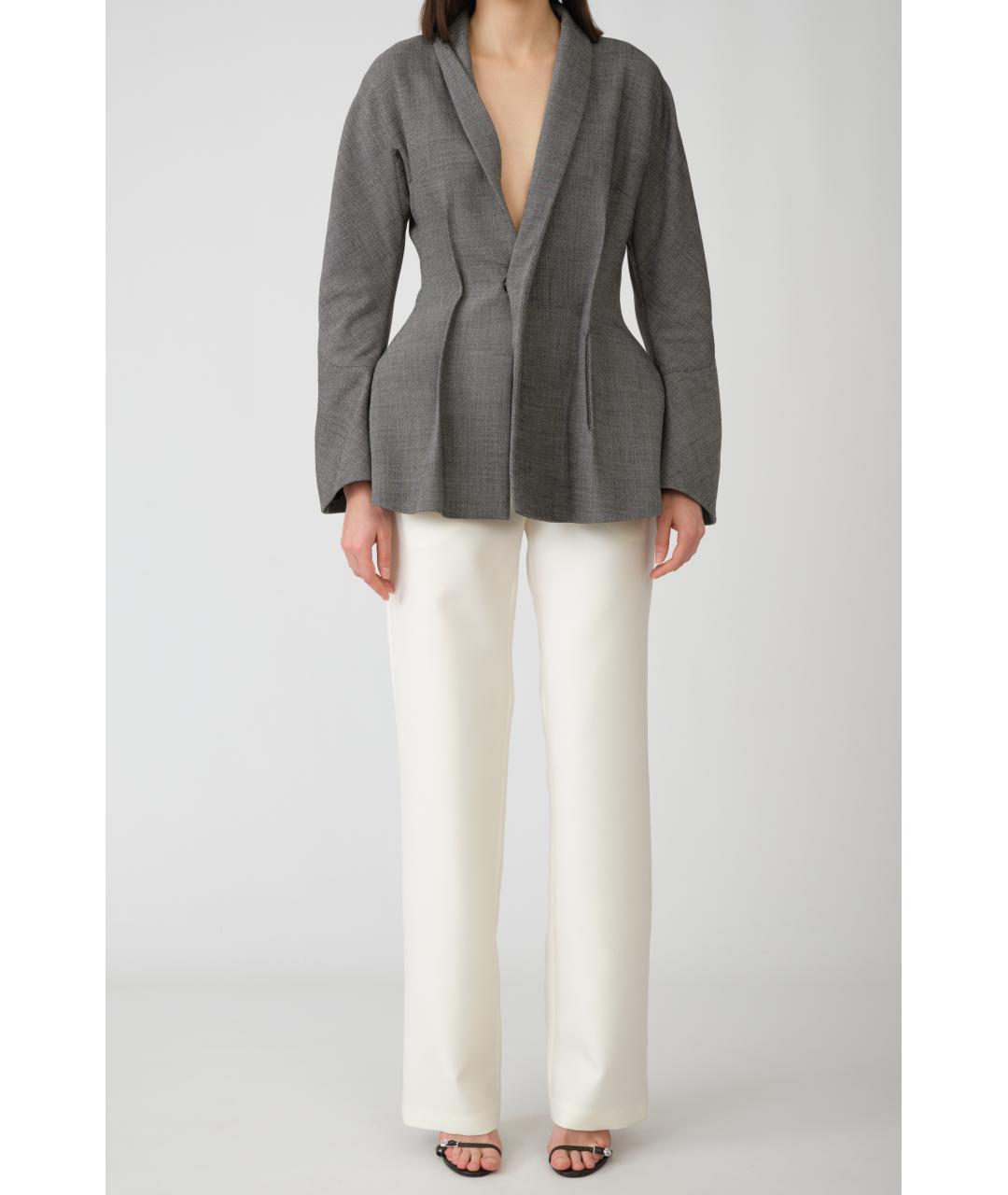 MAGDA BUTRYM Серый шерстяной жакет/пиджак, фото 2