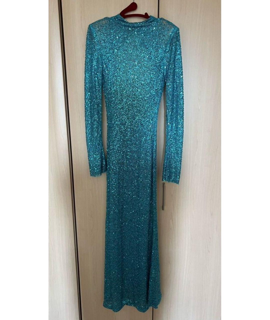 SELF-PORTRAIT Бирюзовое полиэстеровое вечернее платье, фото 8