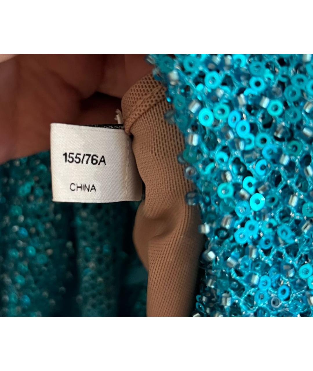 SELF-PORTRAIT Бирюзовое полиэстеровое вечернее платье, фото 5