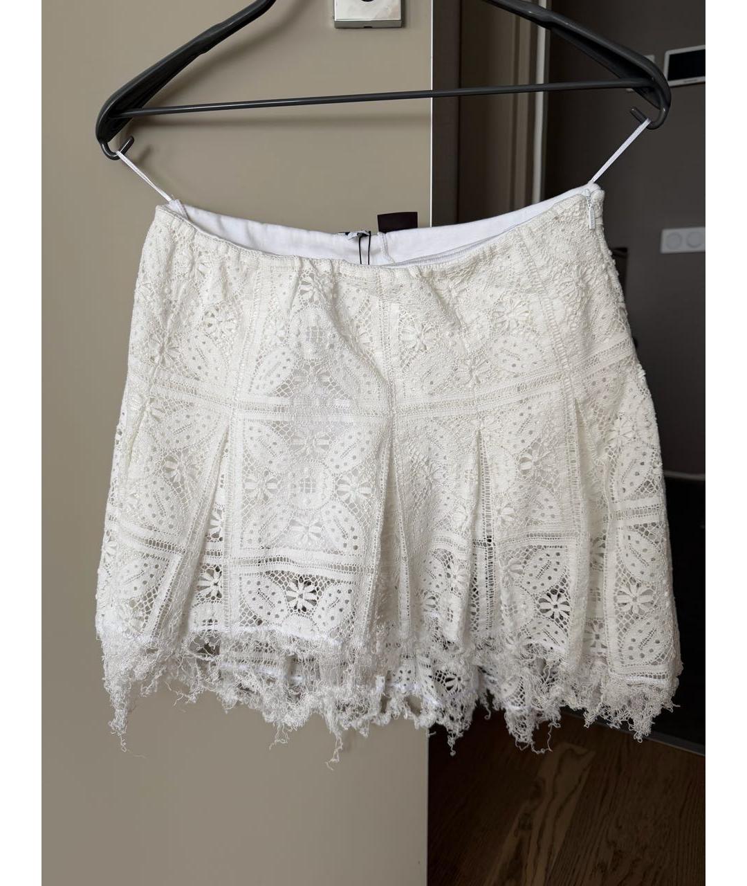LOEWE Белая хлопковая юбка мини, фото 7