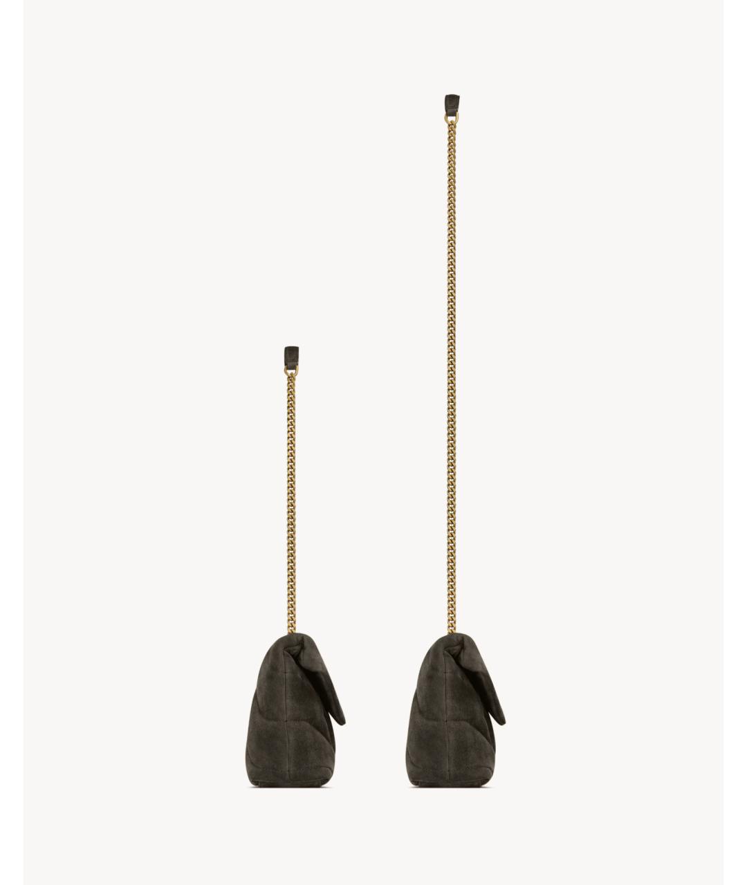 SAINT LAURENT Коричневая замшевая сумка через плечо, фото 4