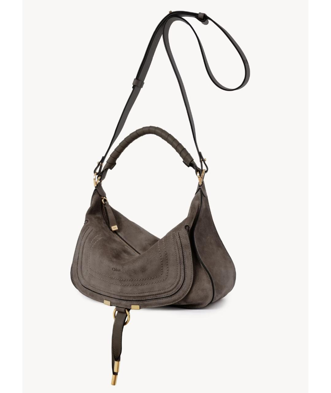 CHLOE Коричневая замшевая сумка через плечо, фото 2