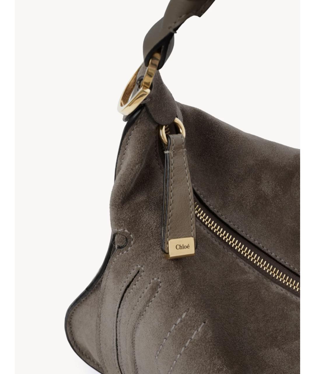 CHLOE Коричневая замшевая сумка через плечо, фото 5