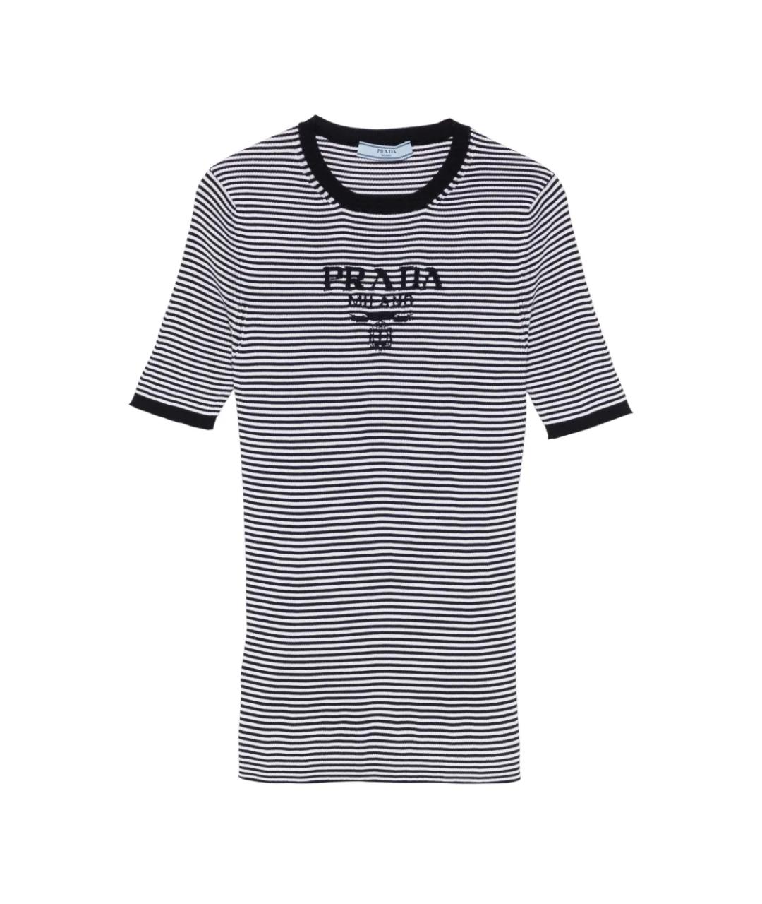 PRADA Темно-синяя шелковая футболка, фото 6