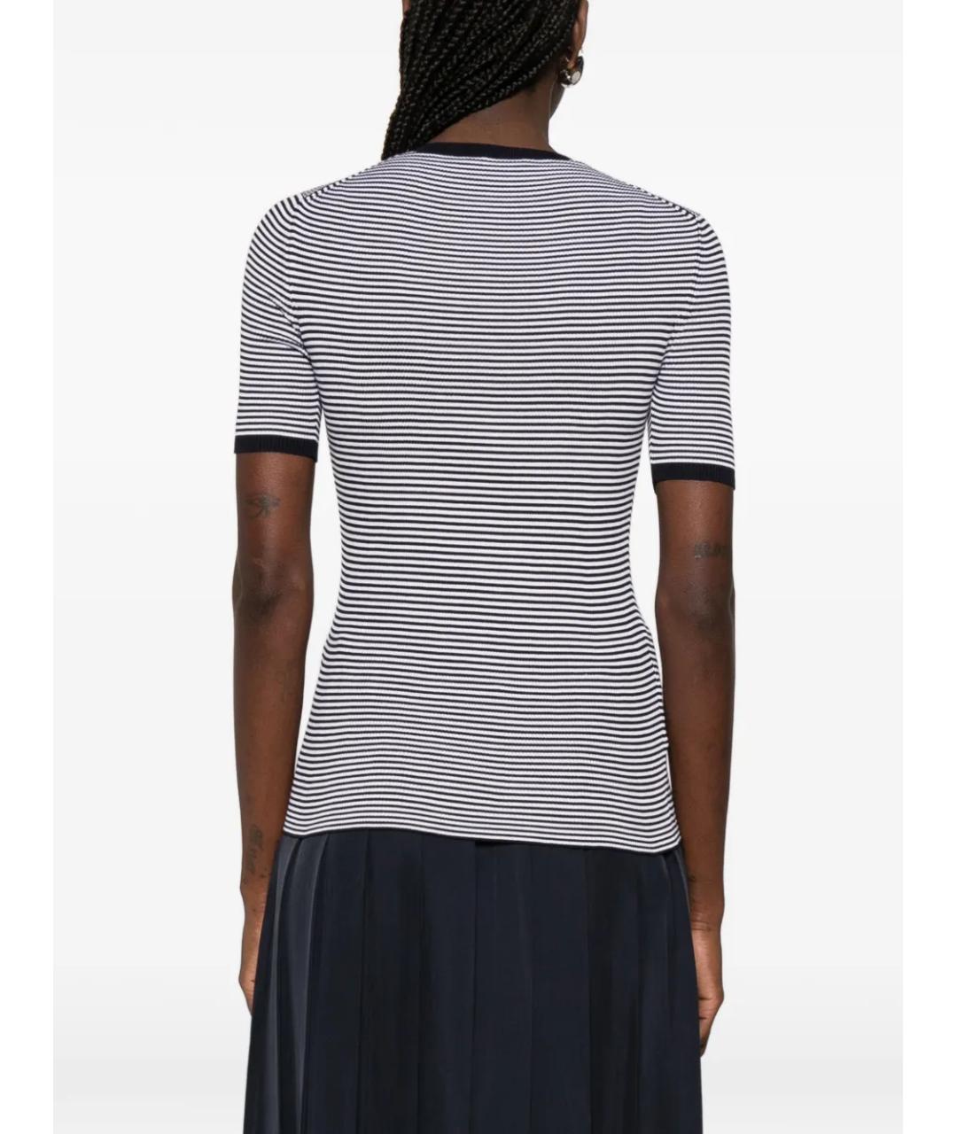 PRADA Темно-синяя шелковая футболка, фото 4