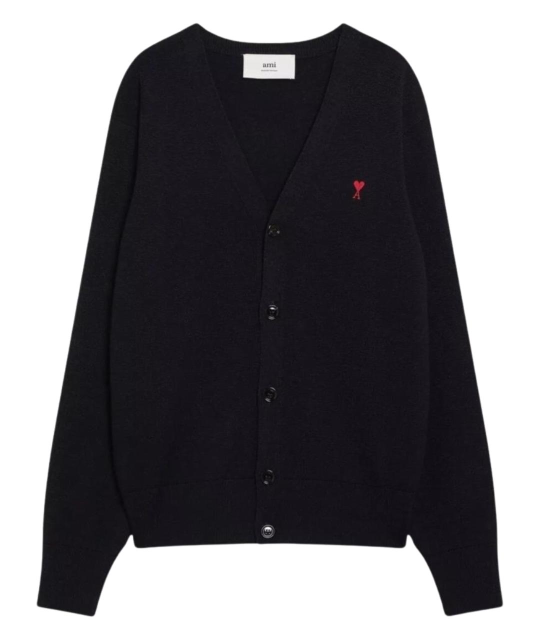 Ami Paris Темно-синий шерстяной кардиган, фото 1