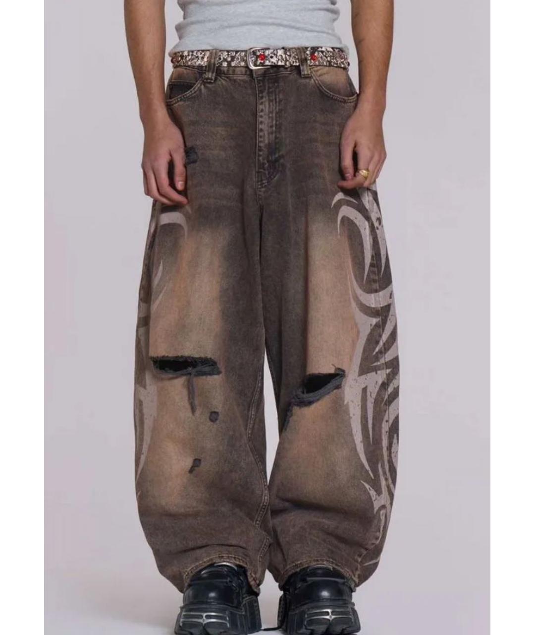 JADED LONDON Коричневые хлопковые джинсы, фото 3